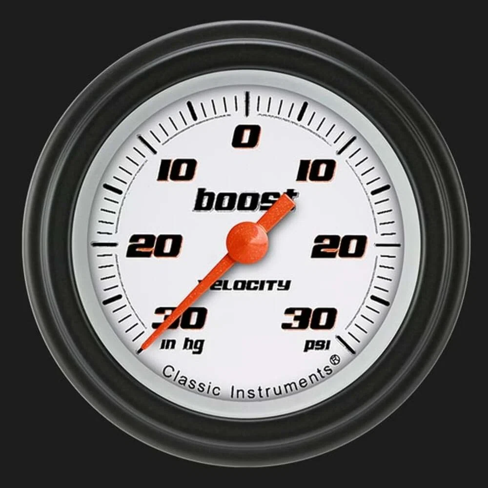 Velocity White 2 1_8_ Boost_Vac Gauge VS141WBLF